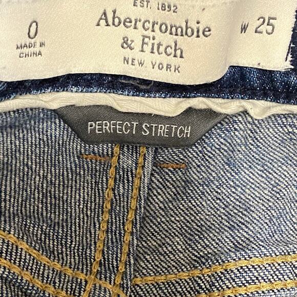 Abercrombie & Fitch Perfect Stretch Button Fly Distressed Jeans Womens Size 0/25 - Picture 10 of 12